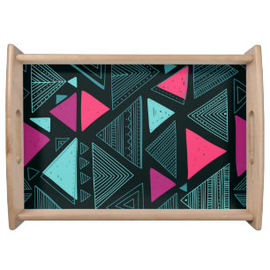 Ethnic Tribal Boho: Doodle Vintage. Serving Tray