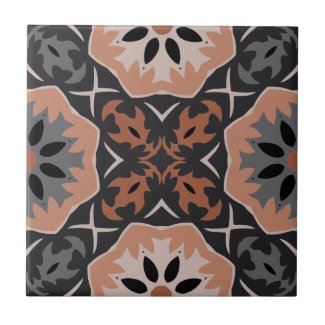 Ethnic Tribal Boho Light Gray And Coffee Tones 