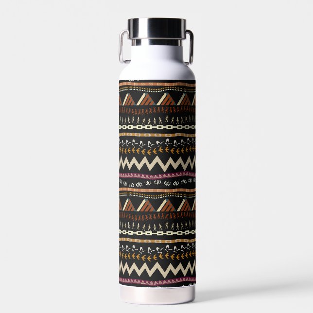 Ethnic Tribal Design Thor Copper Vacuum Insulated  Water Bottle (Front)