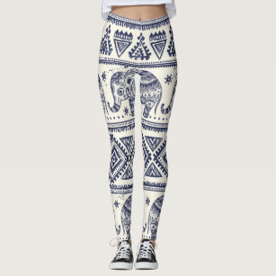 Elephant Skin Print Grey Leggings & Yoga Pants