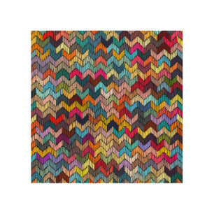 Ethnic Tribal Embroidered Geometric Wood Wall Art