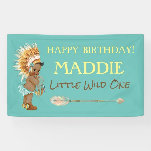 Ethnic Tribal Girl Headdress Native American Arrow Banner