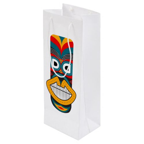 Ethnic Tribal Masks Wine Gift Bag