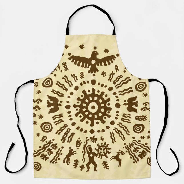 Ethnic tribal native prehistoric eagle solar symbo apron (Front)