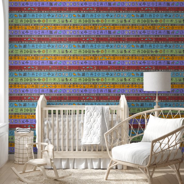 Ethnic tribal pattern - asian aztec africans 2 wallpaper  (Kids)