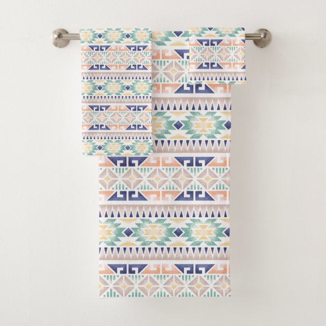 Ethnic Tribal Pattern Bath Towel Set (Insitu)