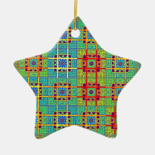 Ethnic tribal pattern.jpg ceramic ornament (Front)