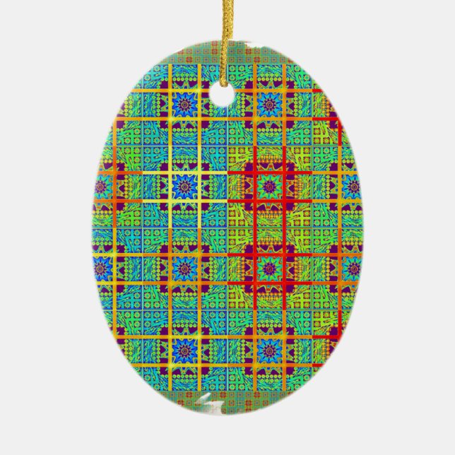 Ethnic tribal pattern.jpg ceramic ornament (Front)