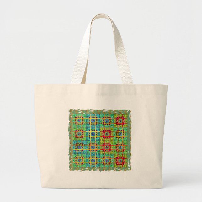 Ethnic tribal pattern.jpg large tote bag (Front)