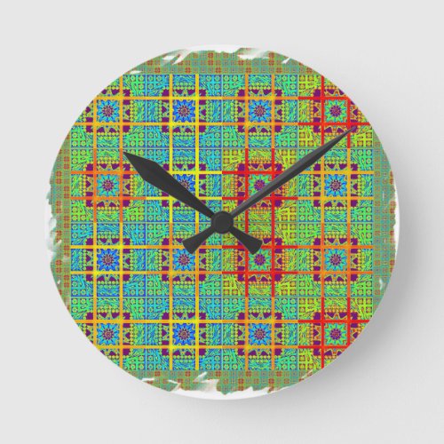 Ethnic tribal patternjpg round clock