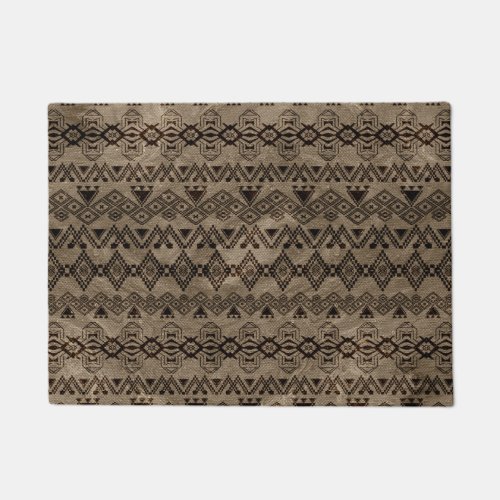 Ethnic Tribal  Pattern on canvas Doormat