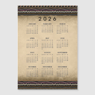 Ethnic Tribal Stripes 2026 Magnetic Card