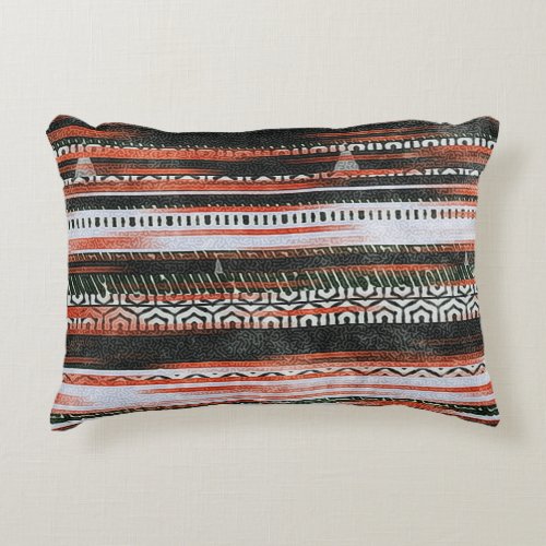 Ethnic tribal stripes rug design accent pillow