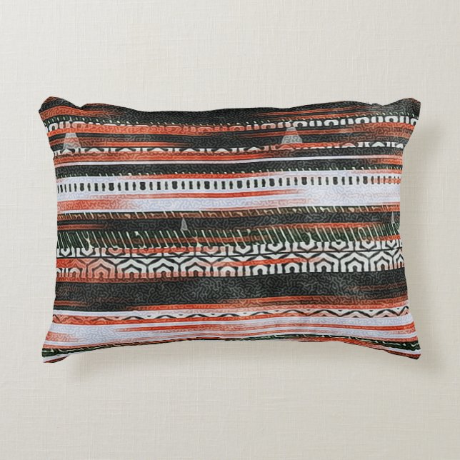 Ethnic tribal stripes: rug design. accent pillow (Front)