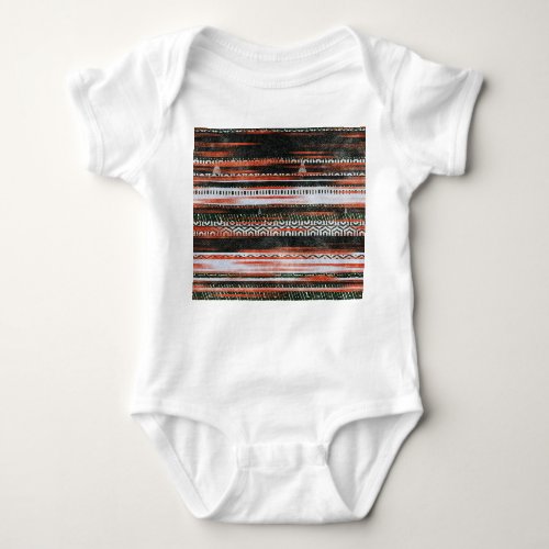 Ethnic tribal stripes rug design baby bodysuit