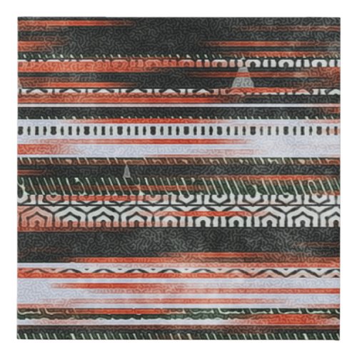 Ethnic tribal stripes rug design faux canvas print