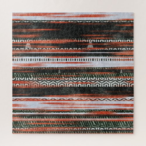 Ethnic tribal stripes rug design jigsaw puzzle