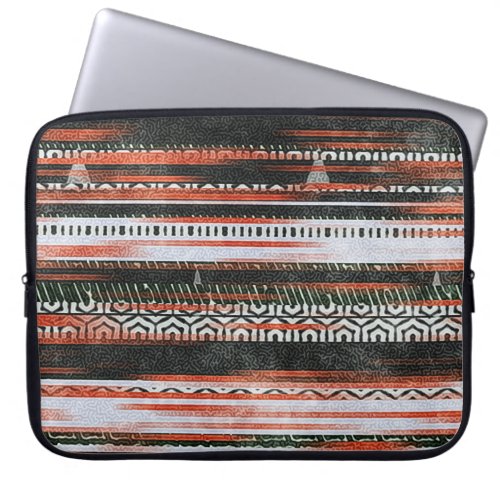 Ethnic tribal stripes rug design laptop sleeve