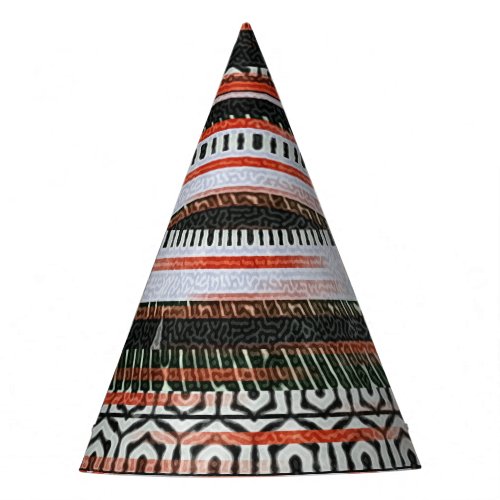 Ethnic tribal stripes rug design party hat
