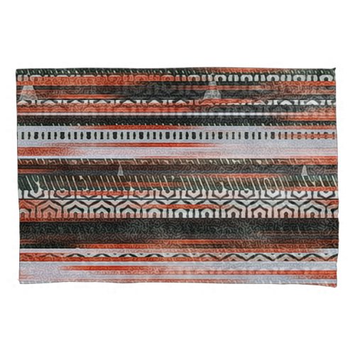 Ethnic tribal stripes rug design pillow case