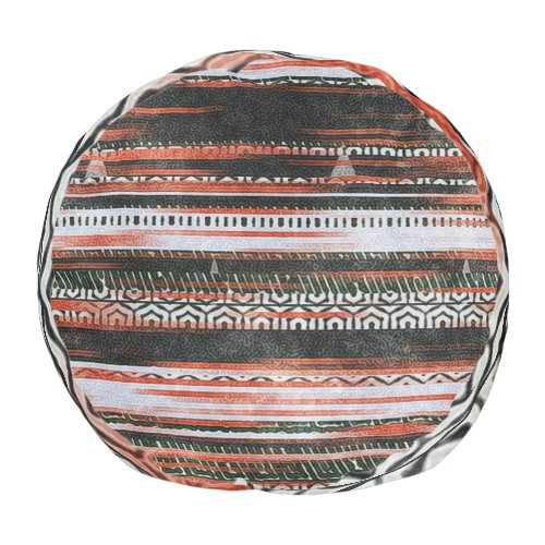 Ethnic tribal stripes rug design pouf