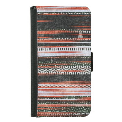 Ethnic tribal stripes rug design samsung galaxy s5 wallet case