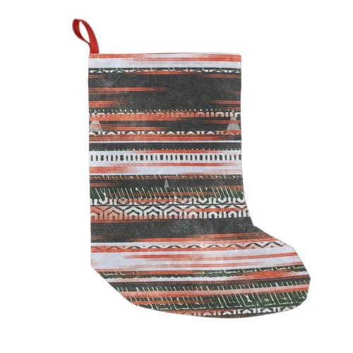 Ethnic tribal stripes rug design small christmas stocking