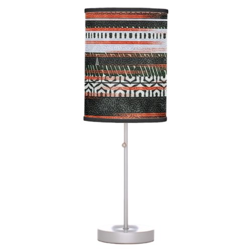 Ethnic tribal stripes rug design table lamp