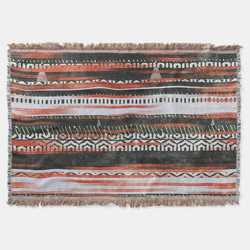 Ethnic tribal stripes rug design throw blanket