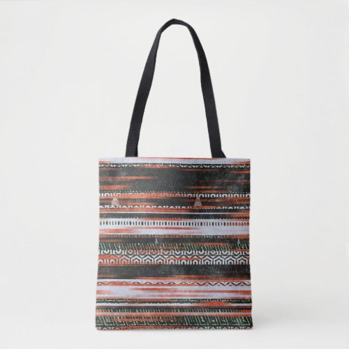 Ethnic tribal stripes rug design tote bag