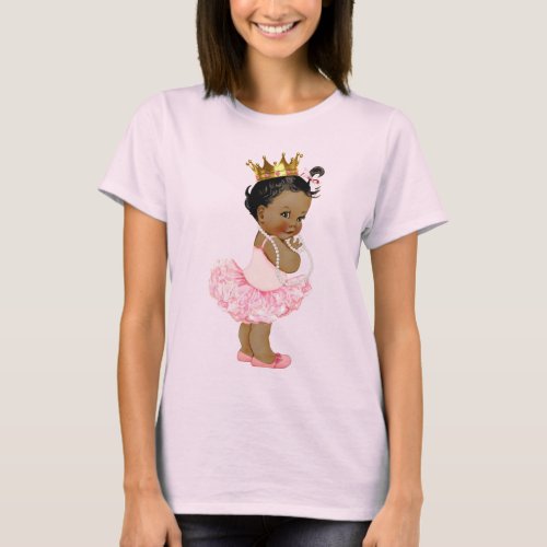 Ethnic Tutu Ballerina Baby Princess and Pearls T_Shirt