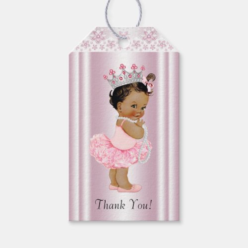 Ethnic Tutu Ballerina Pearl and Lace Baby Shower Gift Tags