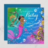 Ethnic Under the Sea Mermaid Baby Shower Invitation (Front/Back)
