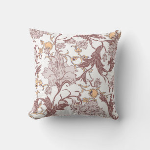 Ethnic Victorian Floral Pattern Vintage Design Throw Pillow