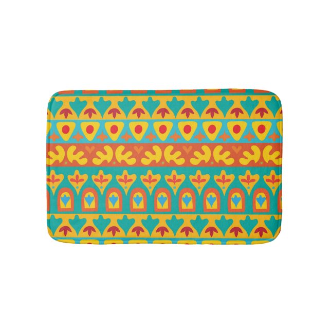 Ethnic Vintage Garden Seamless Background Bath Mat (Front)