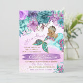 Ethnic vintage mermaid baby under the sea shower invitation (Standing Front)