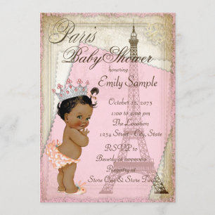 Ethnic Vintage Paris Baby Shower Invitation