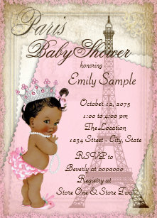 Paris Baby Shower Invitations Zazzle Ethnic Vintage Paris Baby Shower Invitation