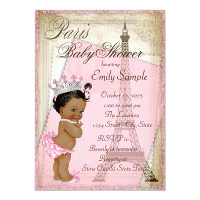 Ethnic Vintage Paris Baby Shower Invitation Zazzle