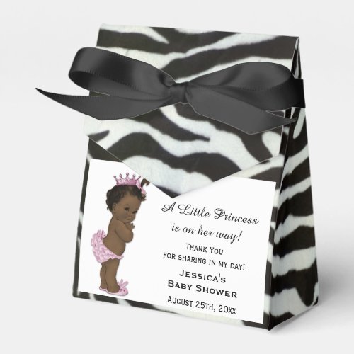 Ethnic Vintage Princess Baby Shower Zebra Pattern Favor Boxes