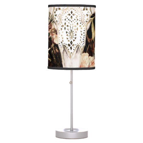 Ethnic watercolor retro floral background table lamp