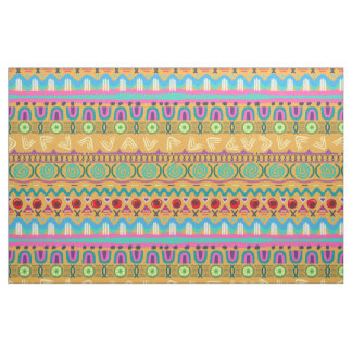 Ethno fun bright pattern with a modern twist fabric