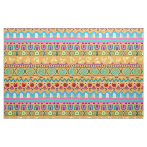 Ethno fun bright pattern with a modern twist fabric