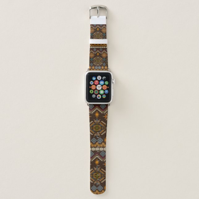 Ethno seamless pattern. Ethnic boho ornament. Trib Apple Watch Band (Front)