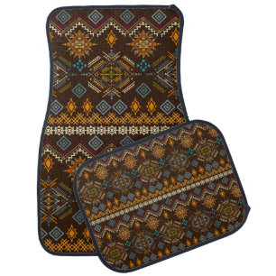 Ethno seamless pattern. Ethnic boho ornament. Trib Car Floor Mat