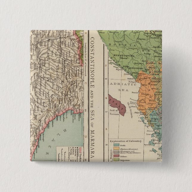 Ethnog Balkan Peninsula, Constantinople Pinback Button (Front)