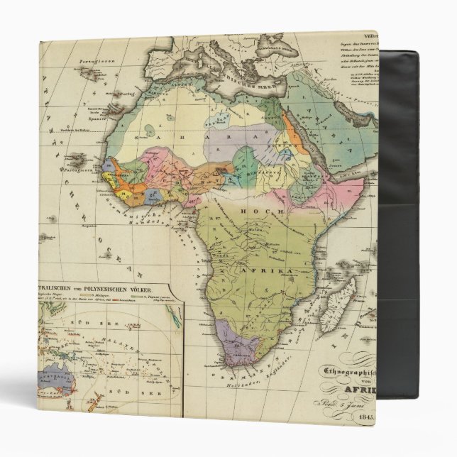 Ethnographic Map of Africa 3 Ring Binder (Front/Inside)