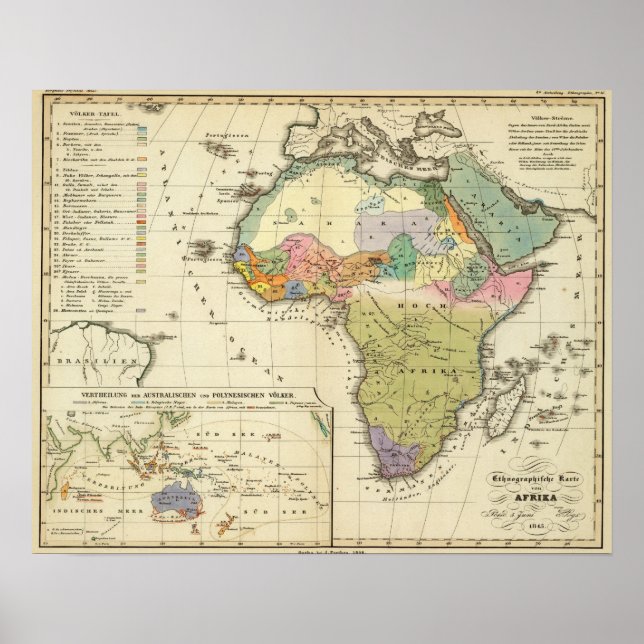 Ethnographic Map of Africa Poster (Front)