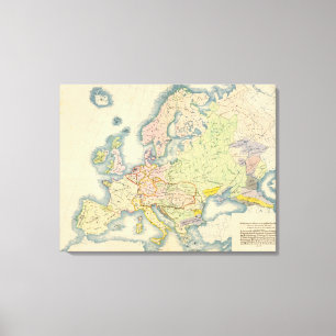 Ethnographic map of Europe Canvas Print