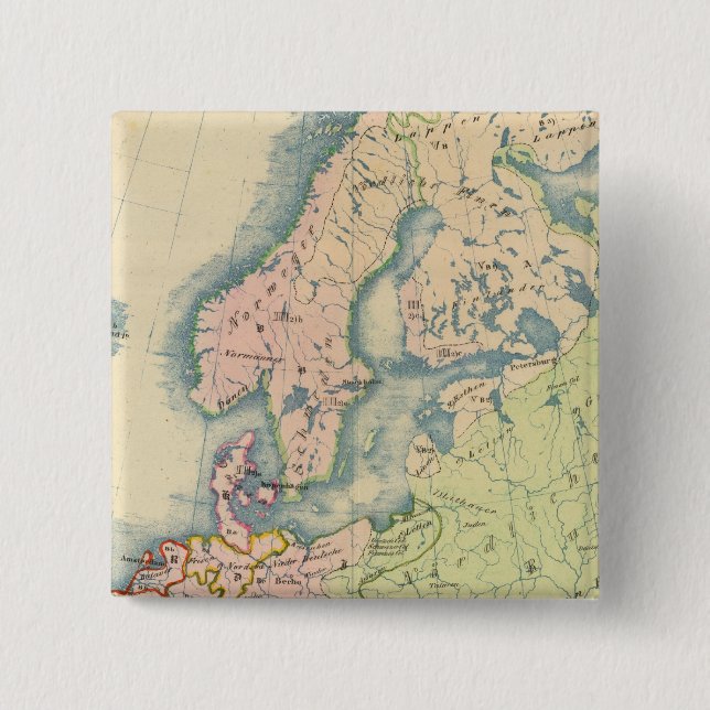 Ethnographic map of Europe Pinback Button (Front)